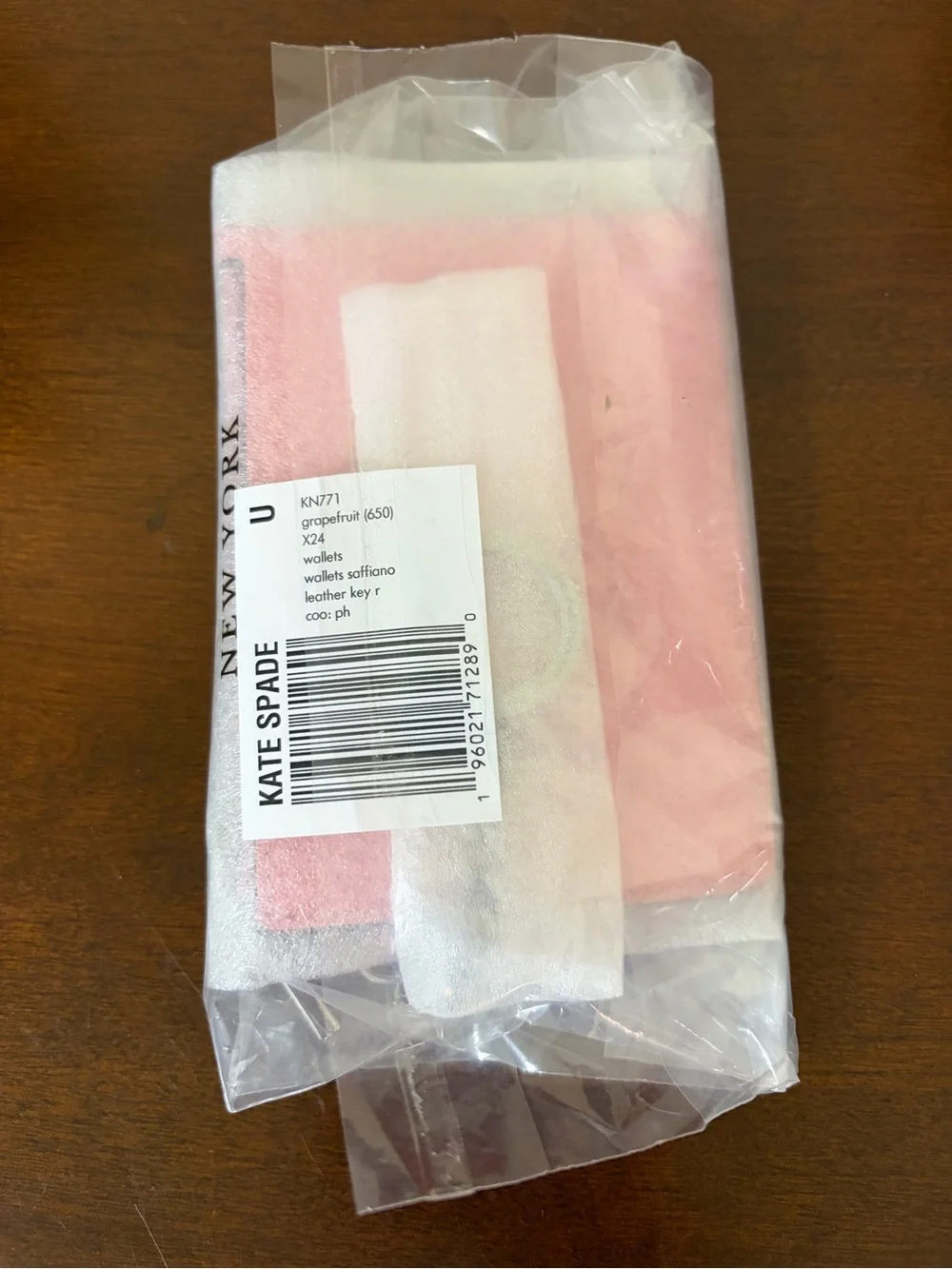 kate spade Pink Key Ring Card Holder - Grapefruit Soda MSRP $129
